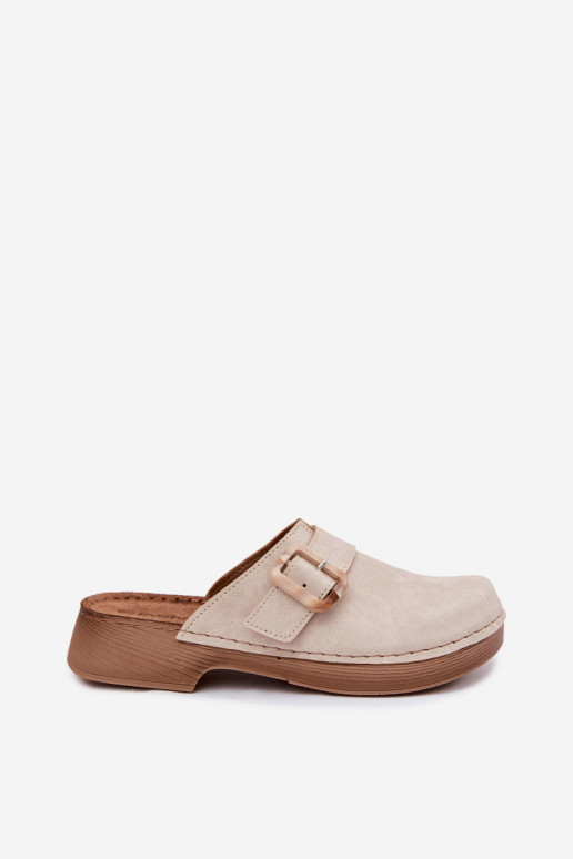 Papuče Dreváky Dámske s prackami Inblu TF000003 slonovina