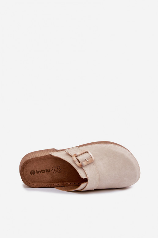 Papuče Dreváky Dámske s prackami Inblu TF000003 slonovina