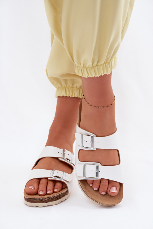 Dámske papuče s prackami Inblu NM000039 biela farba