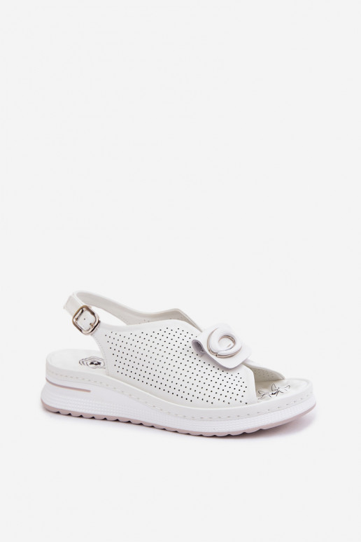 Dámske sandále Dámske S Ornatem Detalem biela farba Deliva