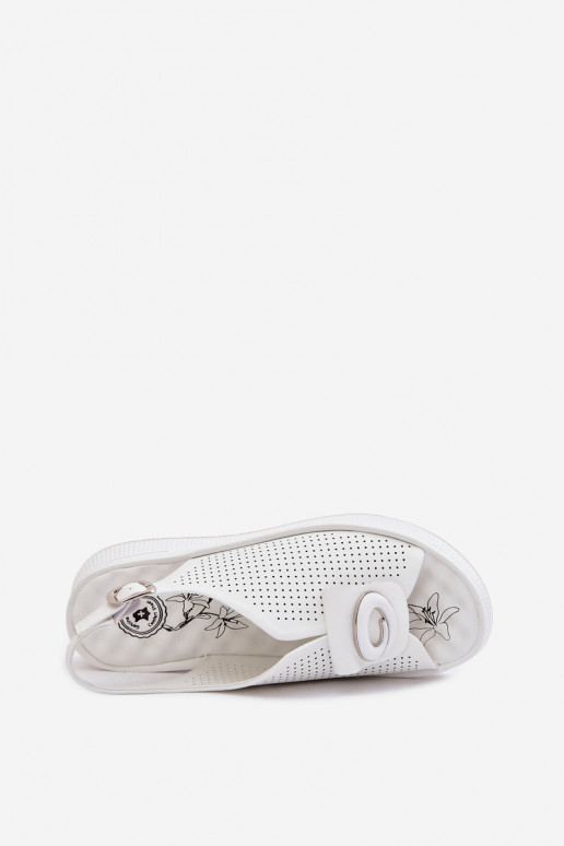 Dámske sandále Dámske S Ornatem Detalem biela farba Deliva