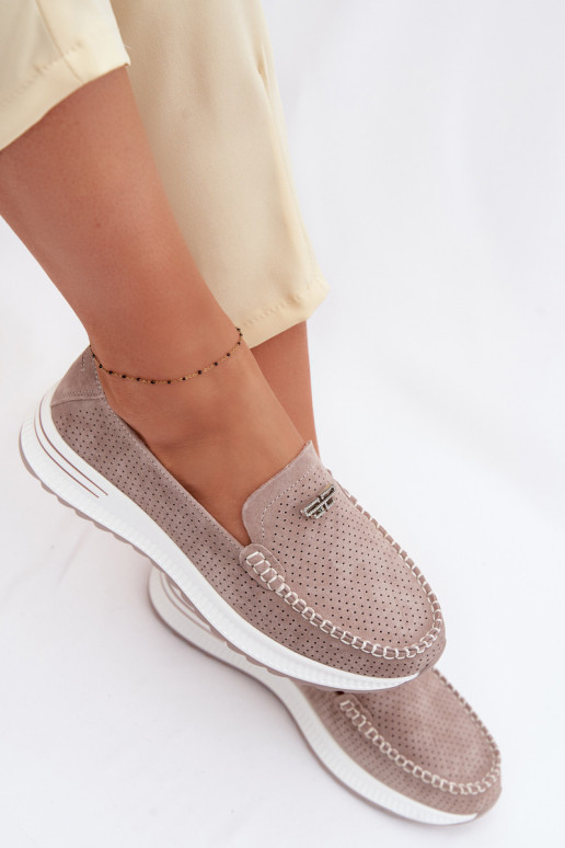 dámske mokasínyZapnutéturalnego zo semišuu béžová Demela