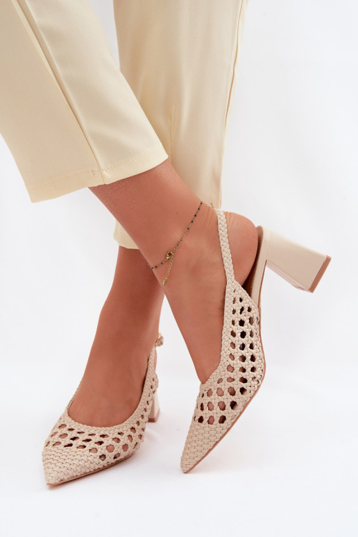 so vzormi Dámske sandále na vysokom opätku béžová Kedira