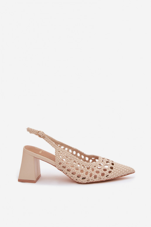 so vzormi Dámske sandále na vysokom opätku béžová Kedira