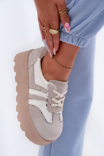 zo semišu Tenisky model obuvi s platformou GOE TT2N4052 biela farba