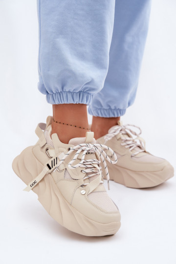 Kožené Tenisky model obuvi Dámske GOE TT2N4012 béžová