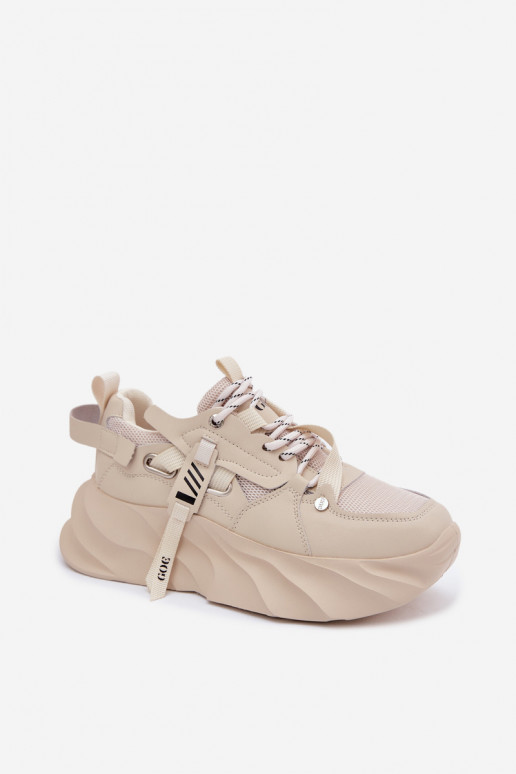 Kožené Tenisky model obuvi Dámske GOE TT2N4012 béžová