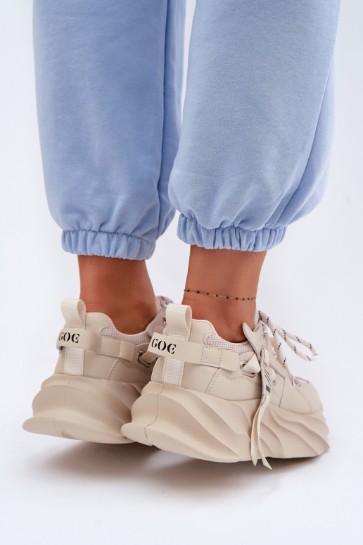 Kožené Tenisky model obuvi Dámske GOE TT2N4012 béžová