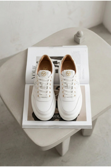 Kožené dámske športové topánky s platformou Vinceza 39976 bielej farby 2