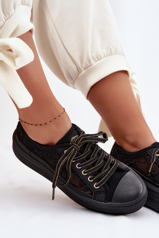 Bežná obuv s čipkou s platformou Lee Cooper LCIN-26-44-4479 čierna