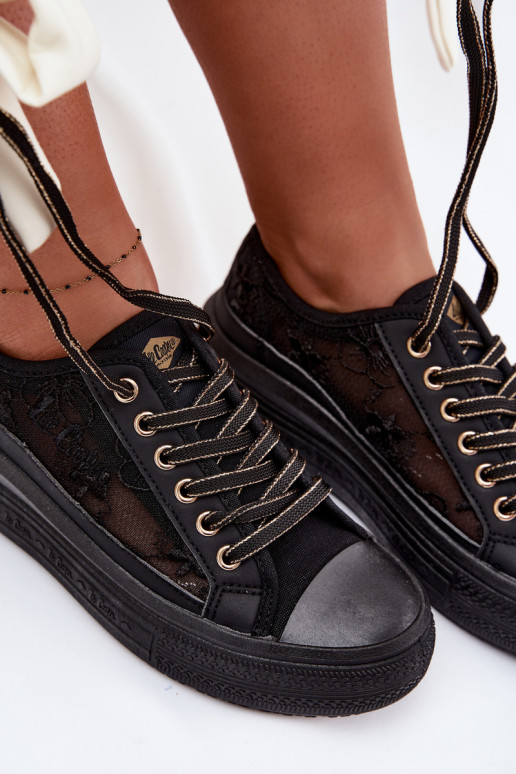 Bežná obuv s čipkou s platformou Lee Cooper LCIN-26-44-4479 čierna