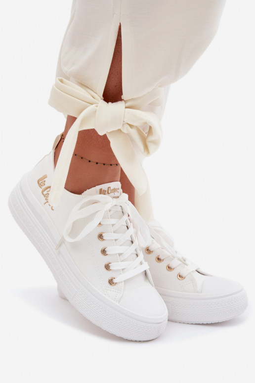 bežná obuv s platformou Lee Cooper LCIN-26-44-4482 biela farba