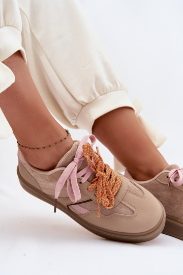 Tenisky model obuvi DámskePodInójnymi SznuróInkami Hnedá farba Relisa