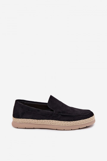 Pánske mokasíny espadrilky čierne Rexton 2