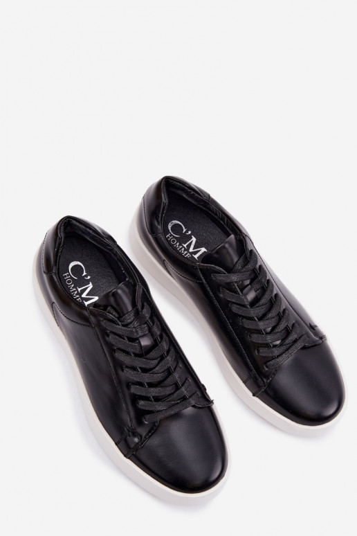 Tenisky model obuvi pre mužov z eko kože čierna Velton