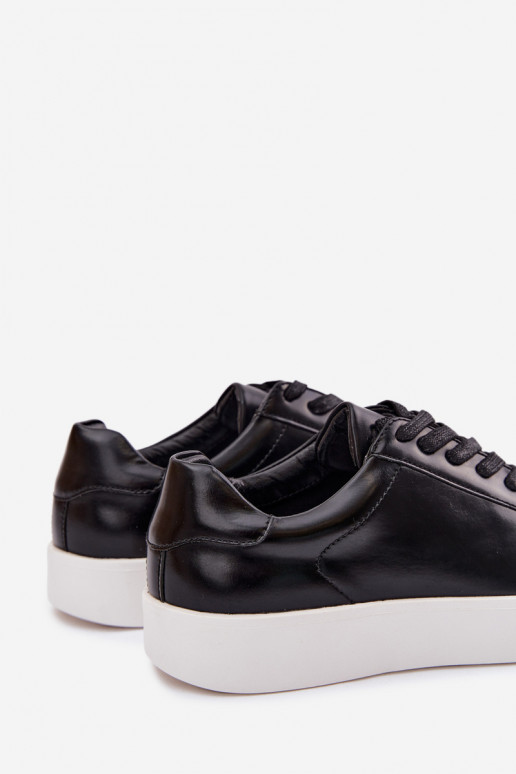 Tenisky model obuvi pre mužov z eko kože čierna Velton