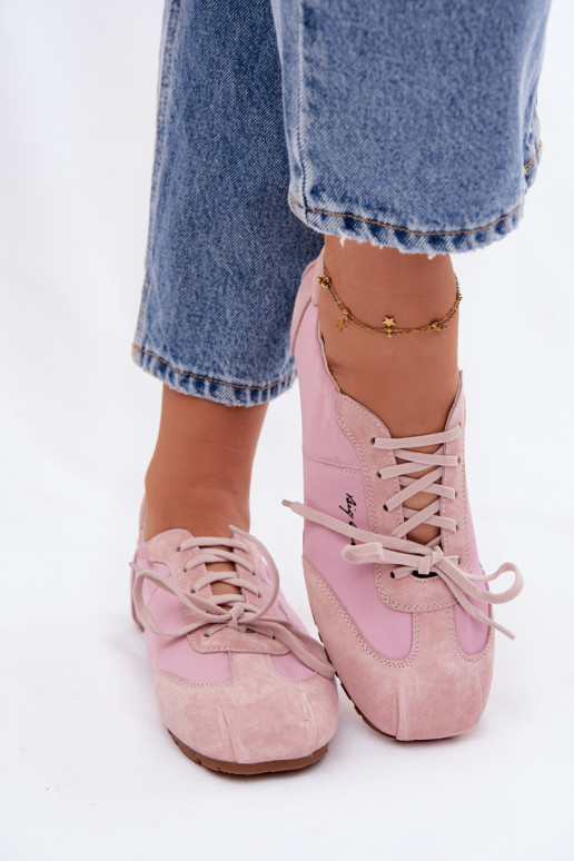 zo semišu Tenisky model obuvi Nízke dámske Big Star TT274600 Ružová