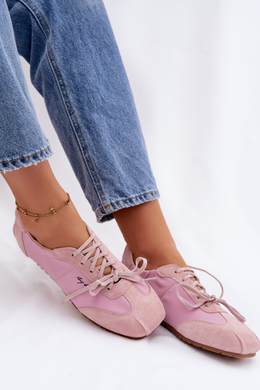 zo semišu Tenisky model obuvi Nízke dámske Big Star TT274600 Ružová