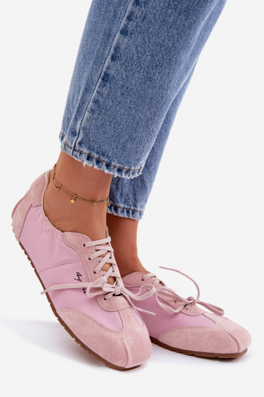 zo semišu Tenisky model obuvi Nízke dámske Big Star TT274600 Ružová