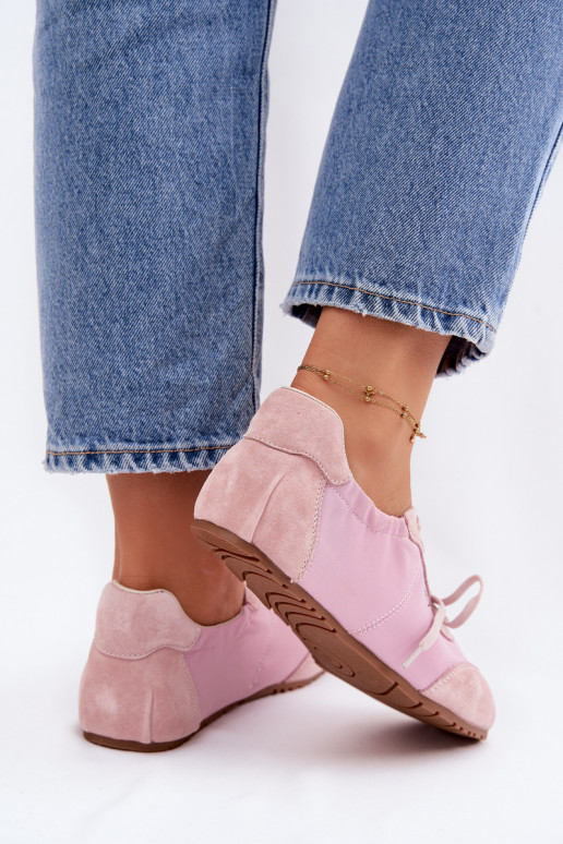 zo semišu Tenisky model obuvi Nízke dámske Big Star TT274600 Ružová