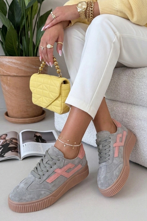 Zelené športové tenisky z pravej kože...