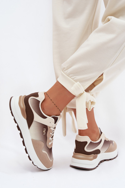 Tenisky model obuvi Dámske s platformou Hnedá farba Lelmira