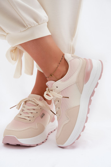 Tenisky model obuvi Dámske s platformou béžová Lelmira