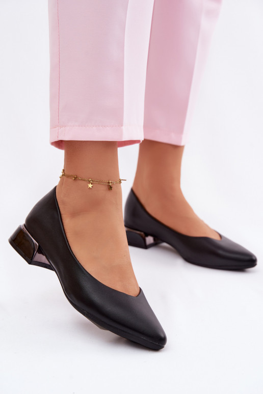 Balerínky Zapnuté nízkom opätku Vinceza 62280 čierna