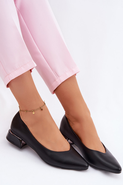 Balerínky Zapnuté nízkom opätku Vinceza 62280 čierna