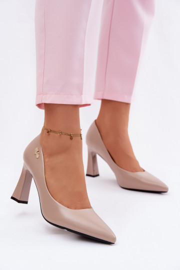 Elegantné topánky s opätkami Vinceza 62276 pieskové