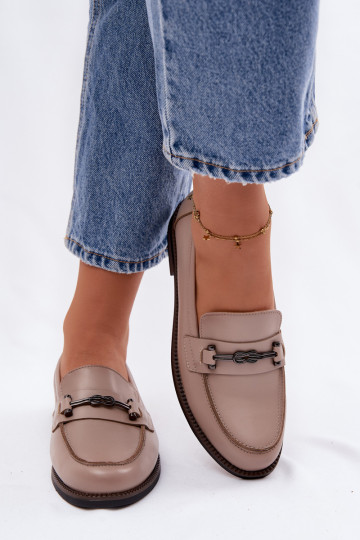 dámske mokasíny Kožené Vinceza 18132 béžová