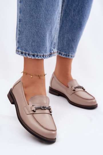 dámske mokasíny Kožené Vinceza 18132 béžová 2