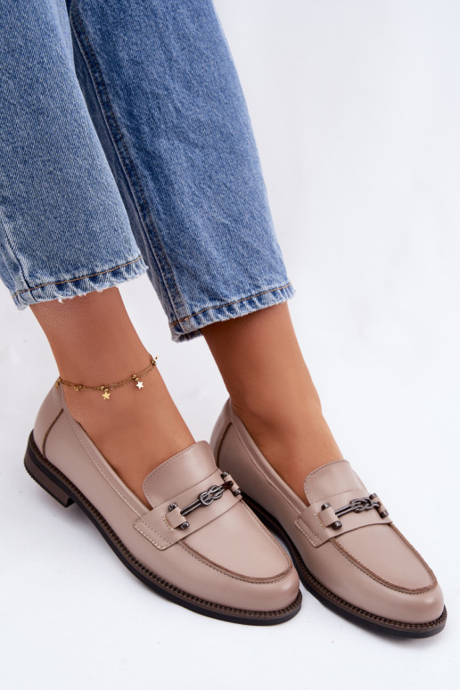 dámske mokasíny Kožené Vinceza 18132 béžová