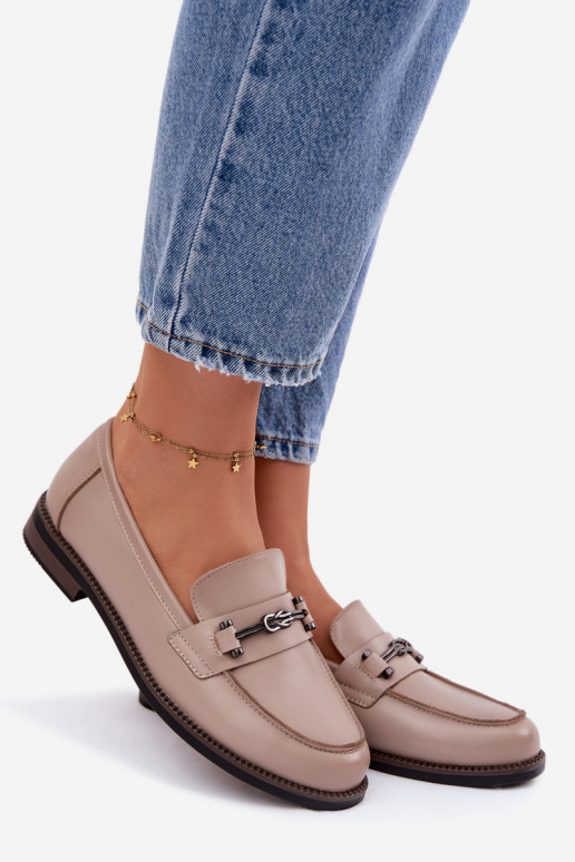 dámske mokasíny Kožené Vinceza 18132 béžová