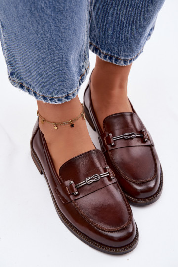 dámske mokasíny Kožené Vinceza 18132 Hnedá farba