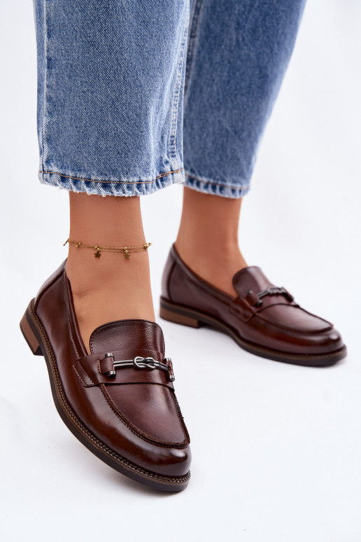 dámske mokasíny Kožené Vinceza 18132 Hnedá farba