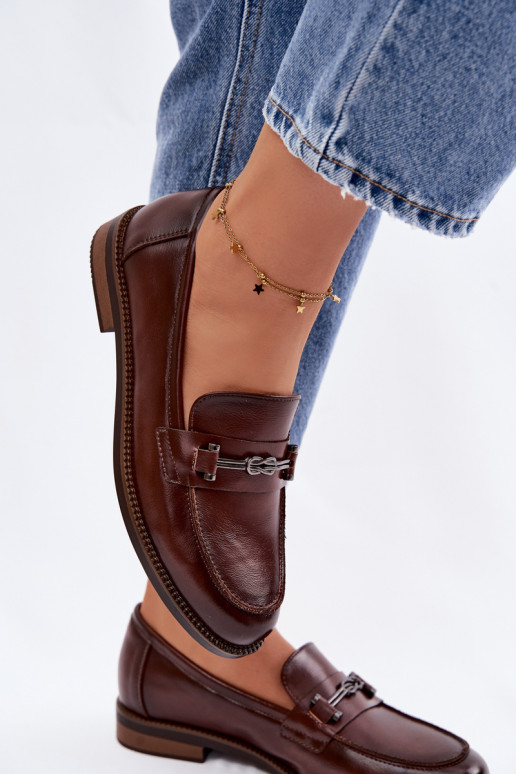 dámske mokasíny Kožené Vinceza 18132 Hnedá farba