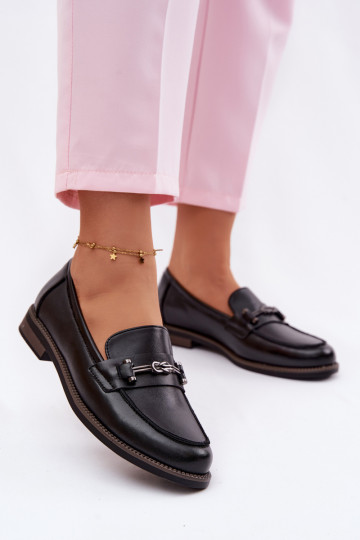 dámske mokasíny Kožené Vinceza 18132 čierna