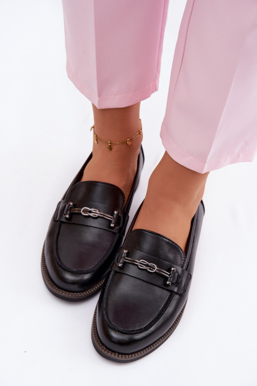 dámske mokasíny Kožené Vinceza 18132 čierna