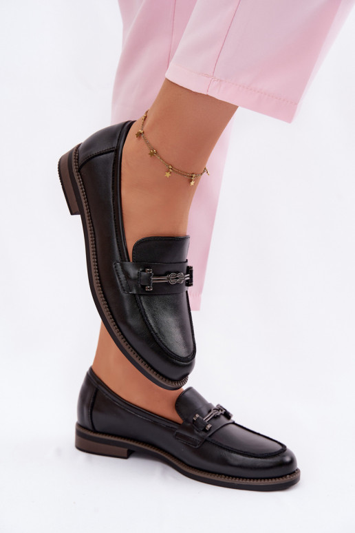 dámske mokasíny Kožené Vinceza 18132 čierna