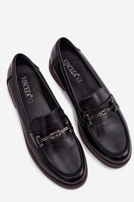 dámske mokasíny Kožené Vinceza 18132 čierna