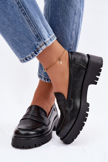 Kožené dámske mokasíny Vinceza 18125 čierna