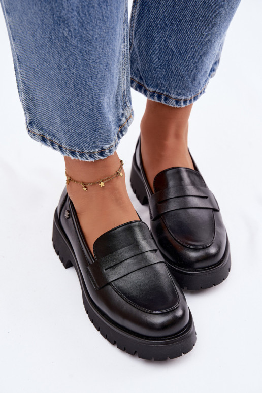 Kožené dámske mokasíny Vinceza 18125 čierna