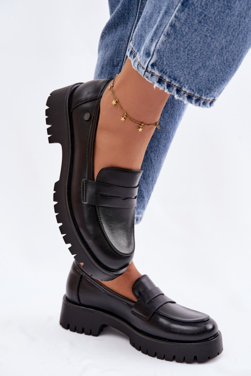 Kožené dámske mokasíny Vinceza 18125 čierna