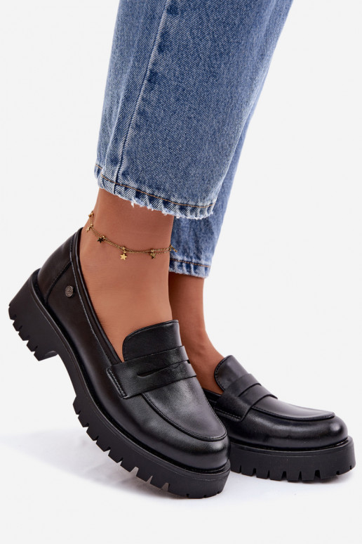 Kožené dámske mokasíny Vinceza 18125 čierna