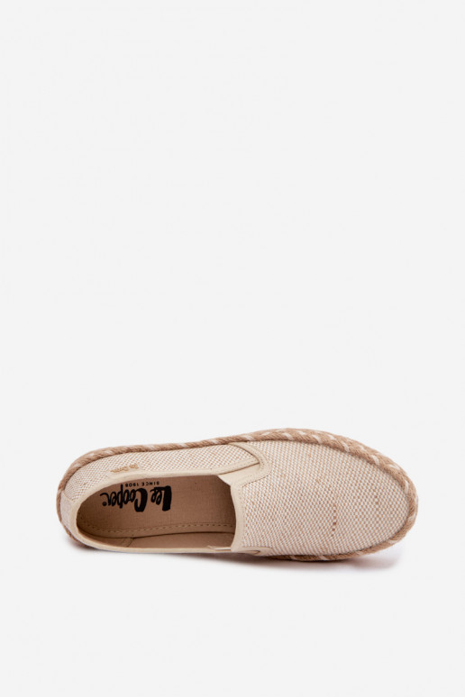 Espadrilky s platformou S vrkočom Lee Cooper LCIN-26-31-4332 béžová