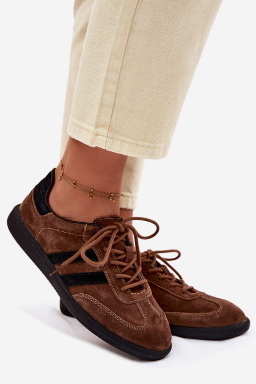 Kožené zo semišu Tenisky model obuvi Dámske Hnedá farba Ismina