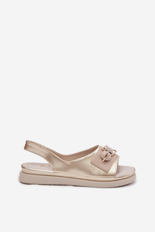 Dámske sandále Dámske s ozdobami D&A GR61-5932 zlatej farby