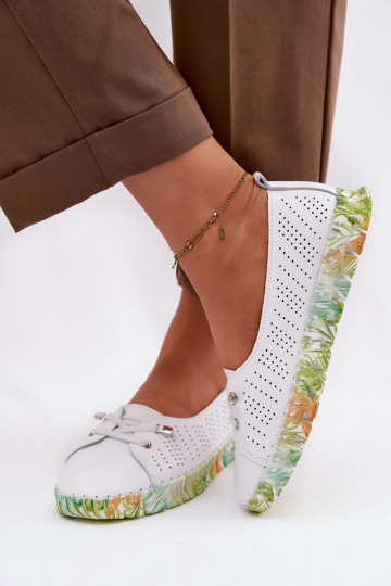 Kožené topánky Dámske S.Barski GR61-5970 biela farba