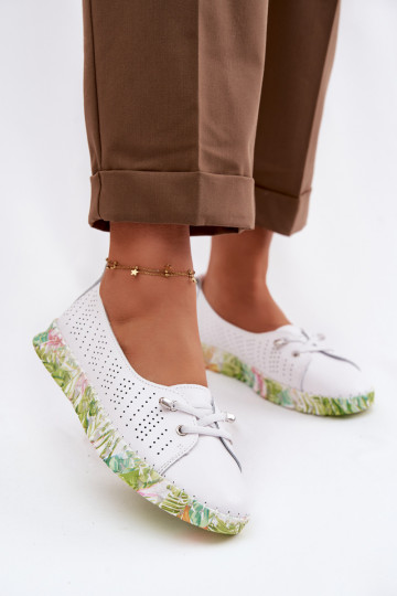 Kožené topánky Dámske S.Barski GR61-5970 biela farba 2